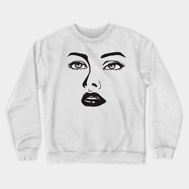 Woman's Face Crewneck Sweatshirt by pmuirart